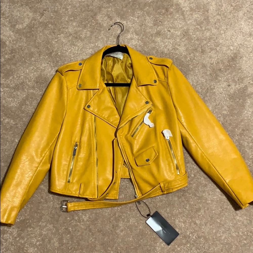 Yellow faux jacket
